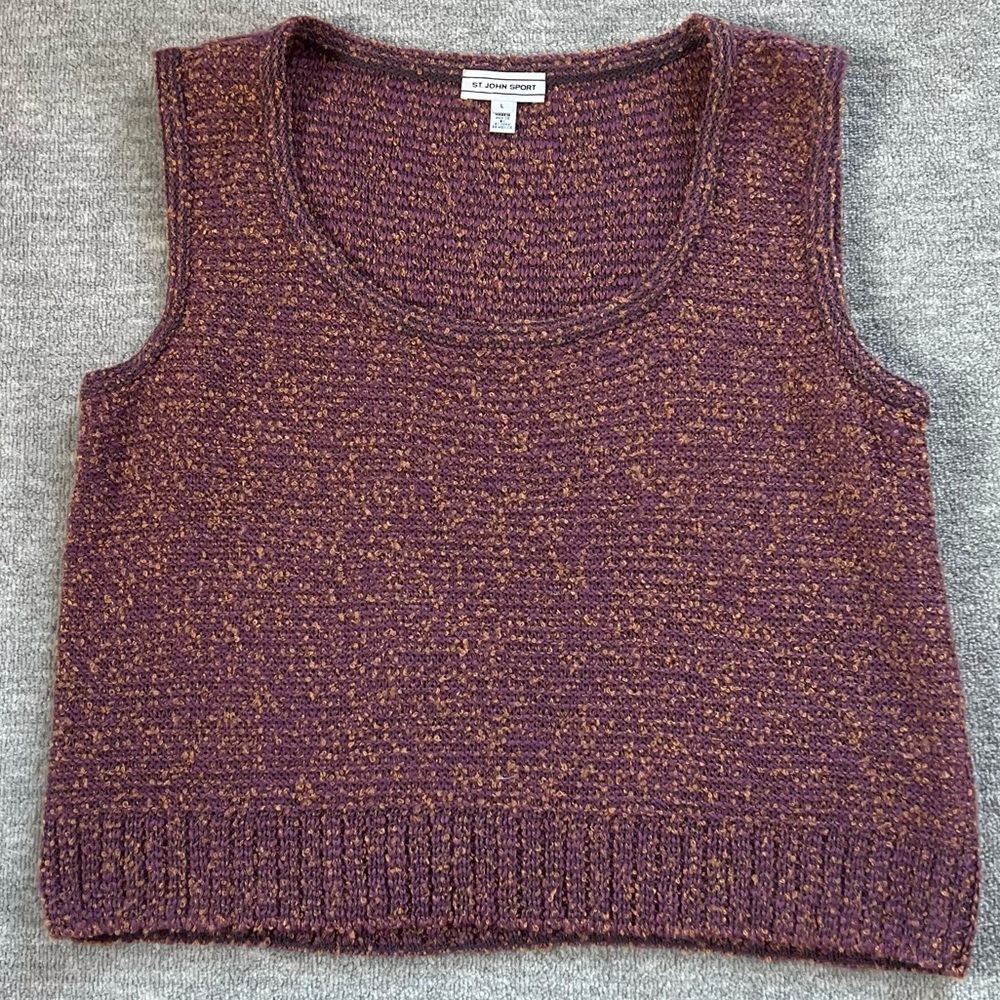 St John Sport Knit Sweater Vest Sz. L